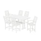 POLYWOOD Chinoiserie 7-Piece Farmhouse Counter Set with Trestle Legs — White