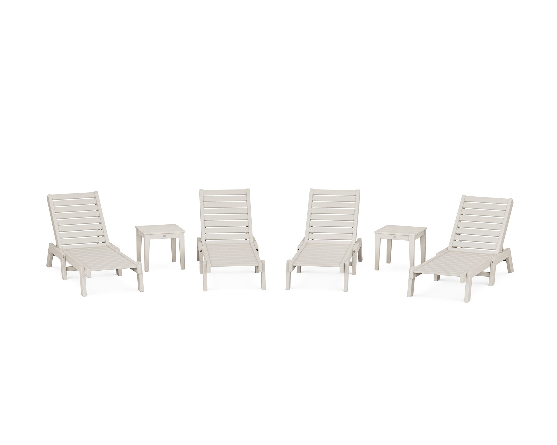 POLYWOOD Captain Chaise 6-Piece Set — Sand