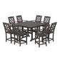 POLYWOOD Chinoiserie 9-Piece Square Counter Set with Trestle Legs — Vintage Coffee