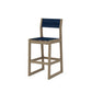 POLYWOOD EDGE Sling Bar Side Chair — Vintage Sahara / Navy Blue Sling