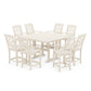 POLYWOOD Chinoiserie 9-Piece Square Farmhouse Counter Set with Trestle Legs — Sand