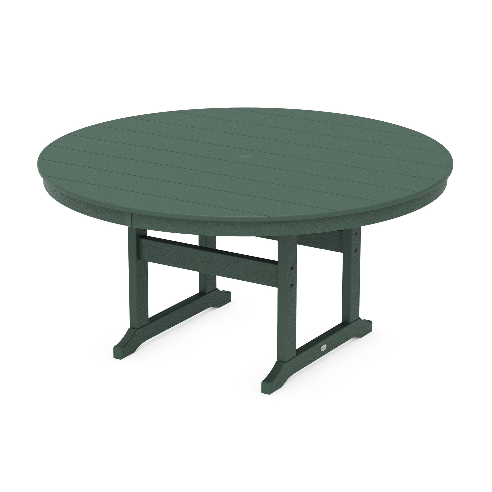 POLYWOOD 60" Round Farmhouse Dining Table — Green