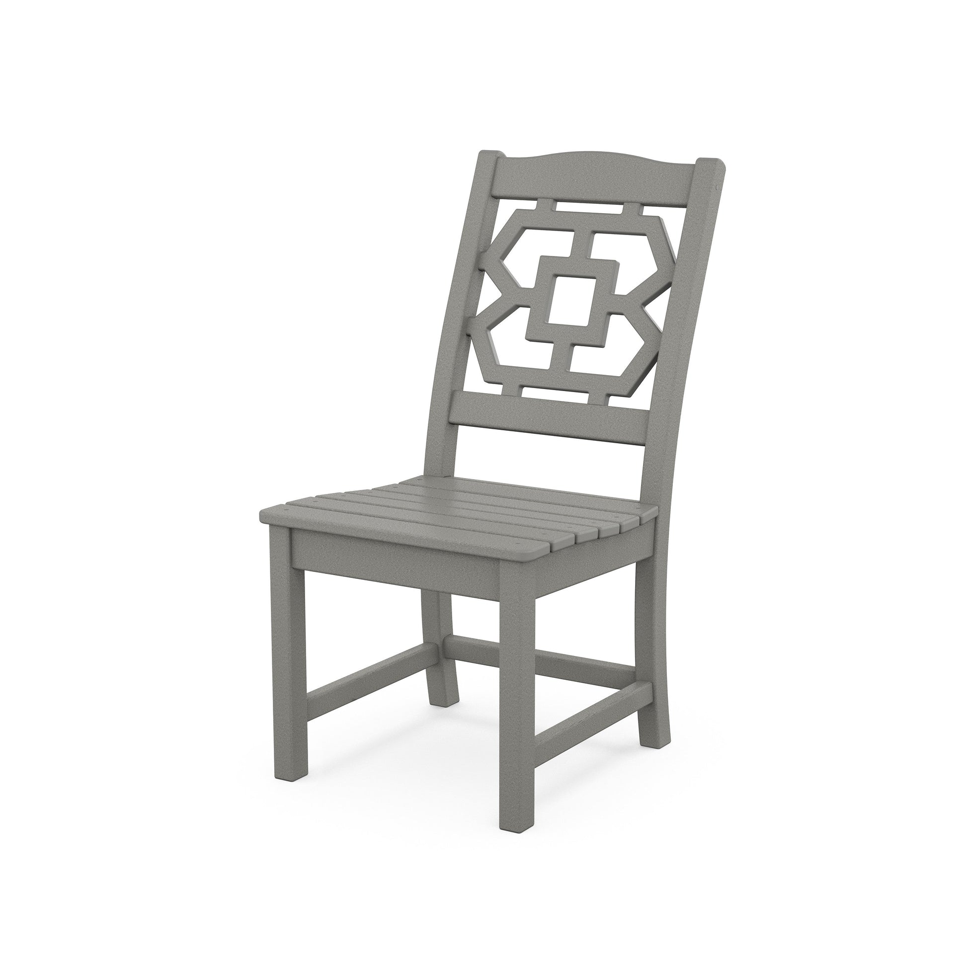 POLYWOOD Chinoiserie Dining Side Chair — Slate Grey