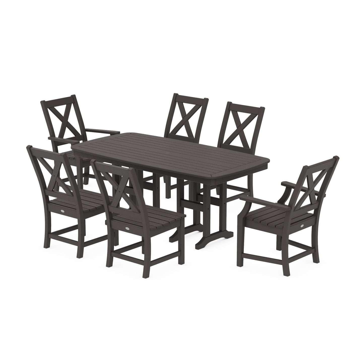 POLYWOOD Braxton 7-Piece Dining Set — Vintage Coffee