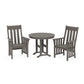 POLYWOOD Acadia 3-Piece Farmhouse Dining Set — Driftwood
