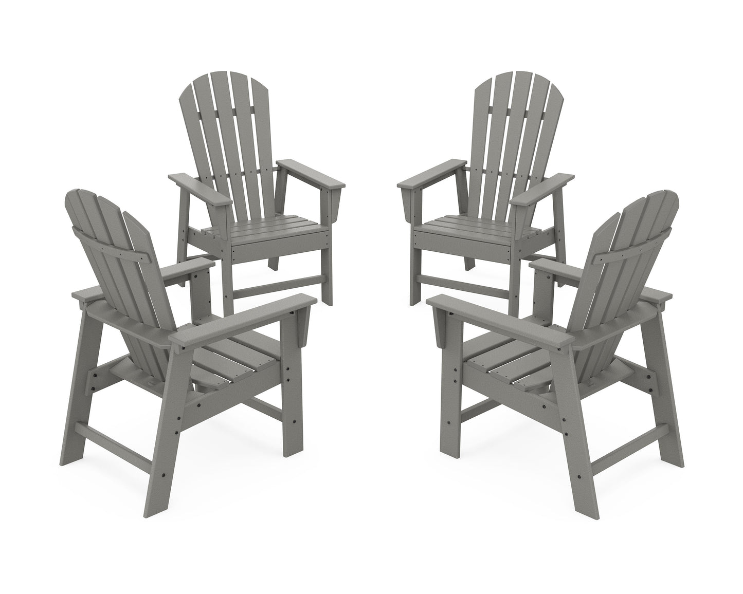 POLYWOOD 4-Piece South Beach Casual Chair Conversation Set — Slate Grey