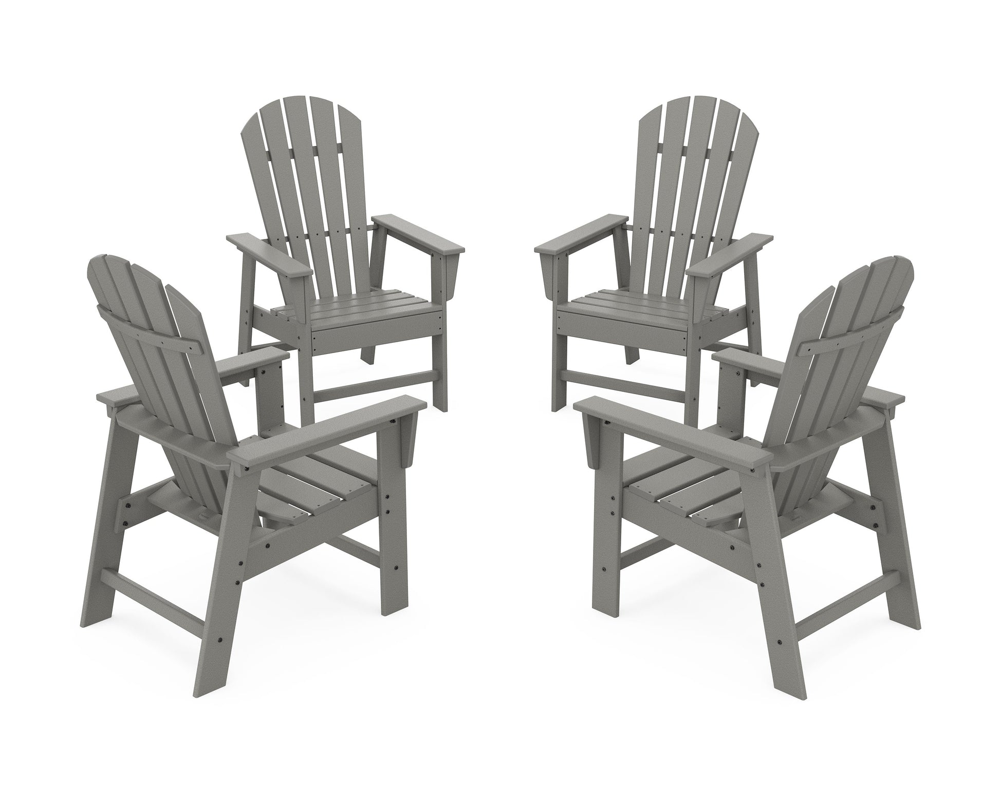 POLYWOOD 4-Piece South Beach Casual Chair Conversation Set — Slate Grey