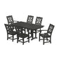 POLYWOOD Chinoiserie 7-Piece Farmhouse Dining Set — Black