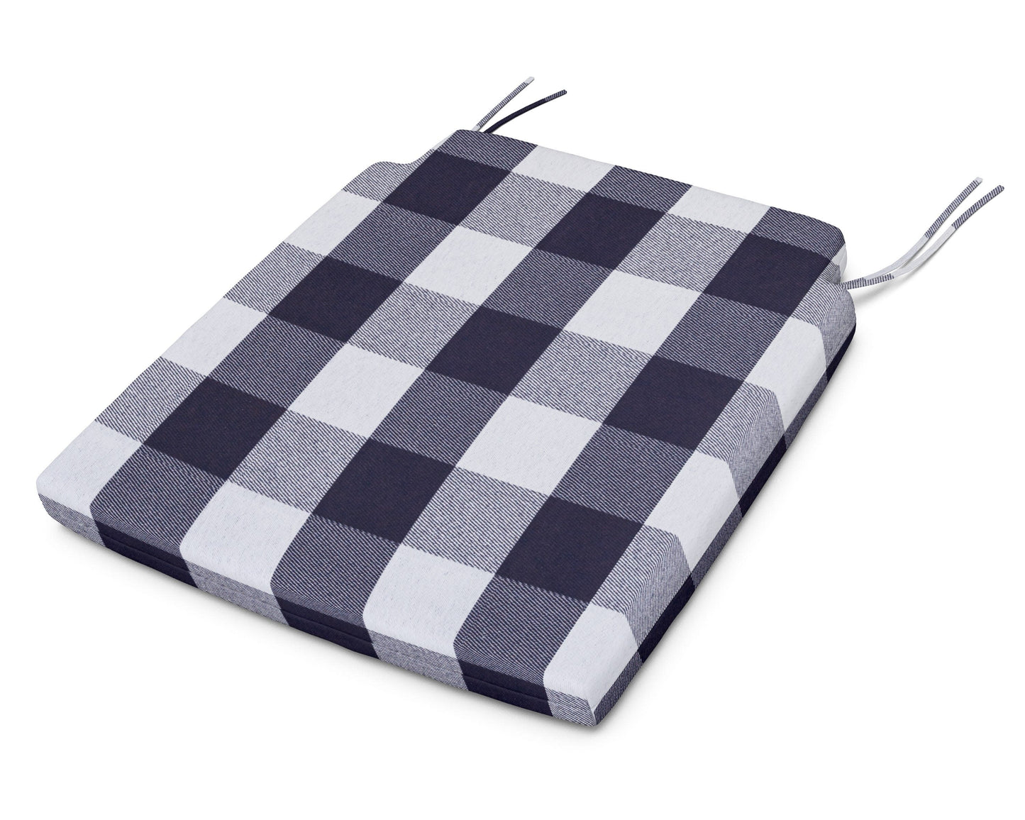 POLYWOOD Savannah Dining Seat Pad — Buffalo Plaid Navy