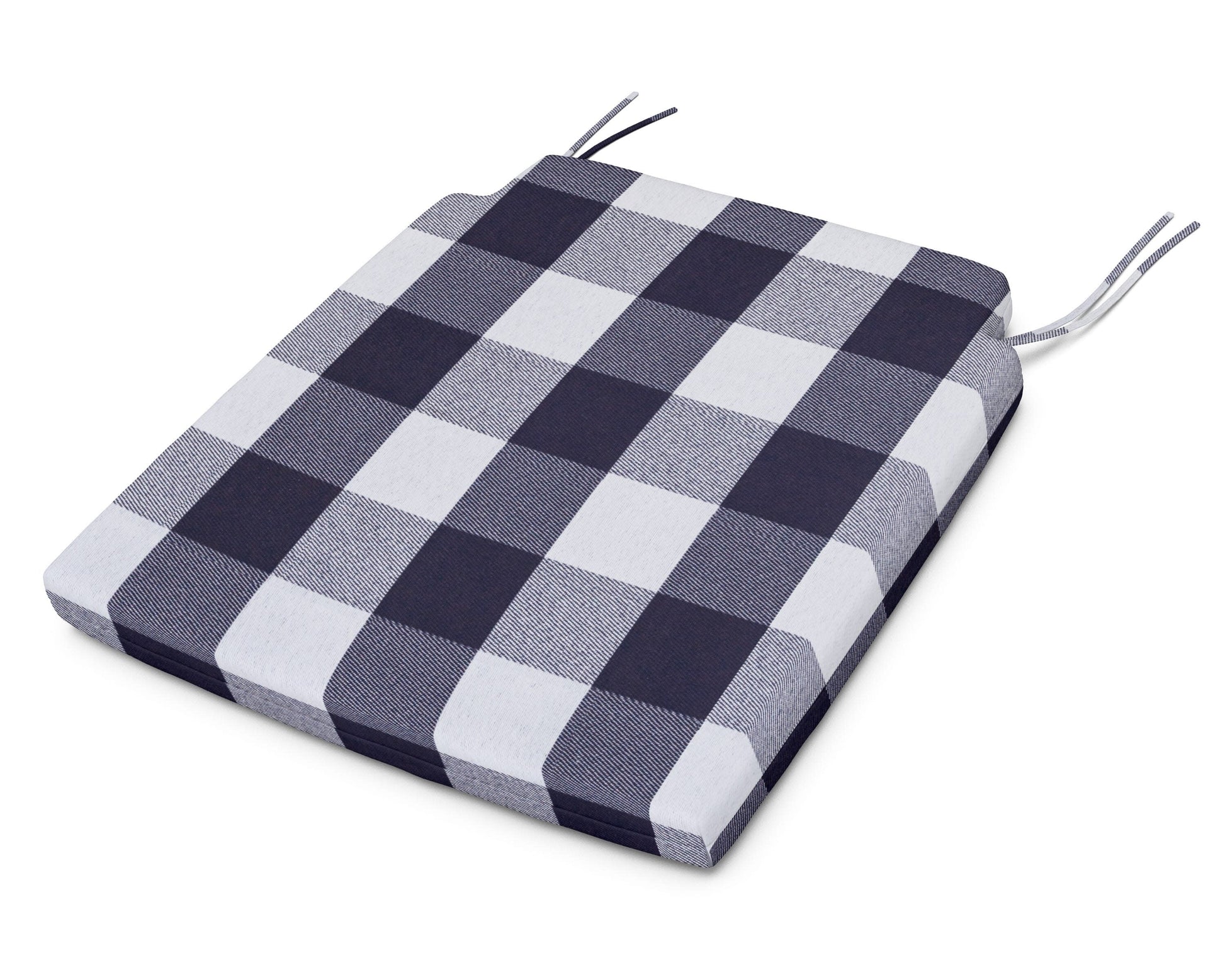 POLYWOOD Savannah Dining Seat Pad — Buffalo Plaid Navy