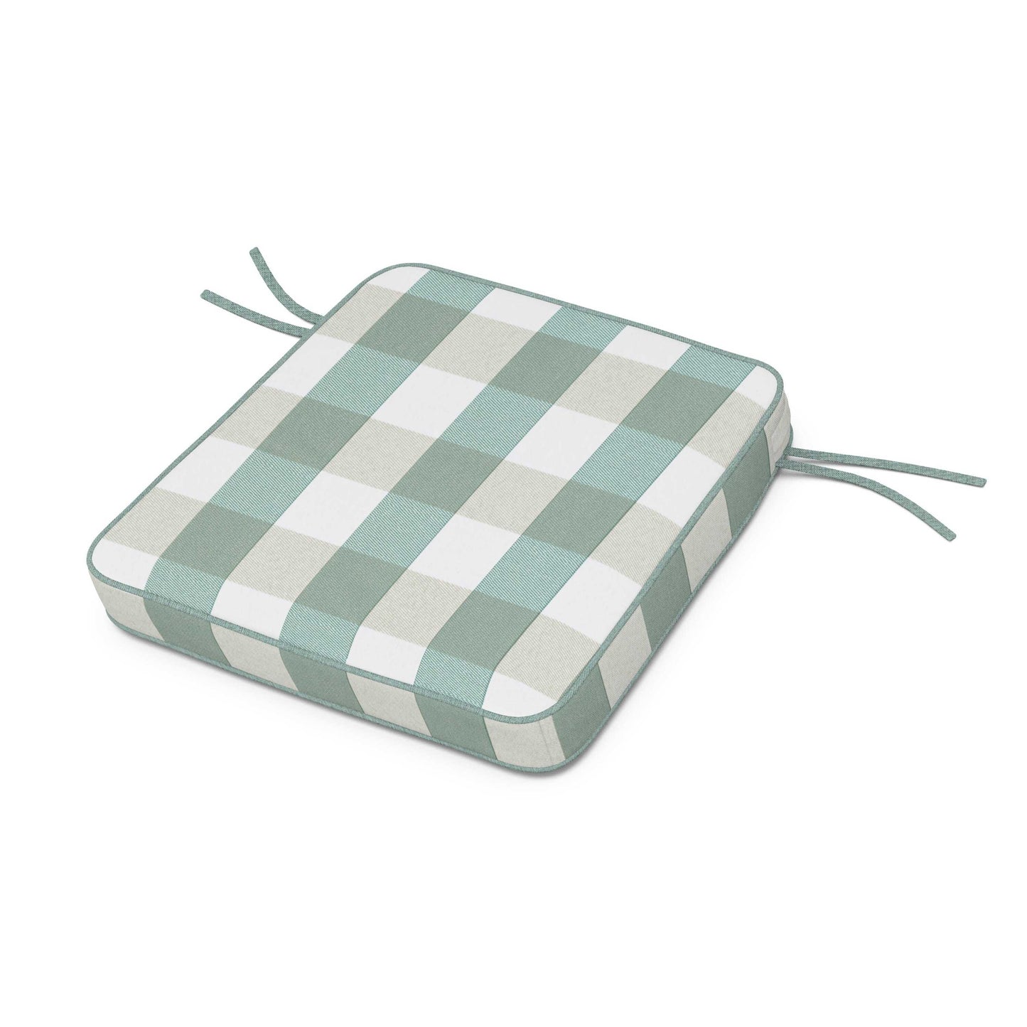 POLYWOOD Acadia Dining Arm Seat Cushion — Buffalo Plaid Glacier Spa