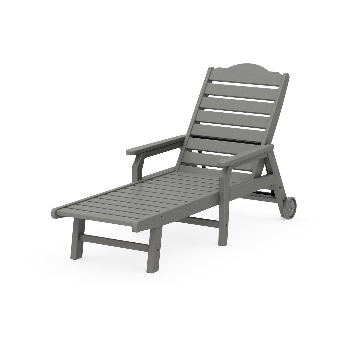 POLYWOOD Savannah Chaise with Arms and Wheels — Slate Grey