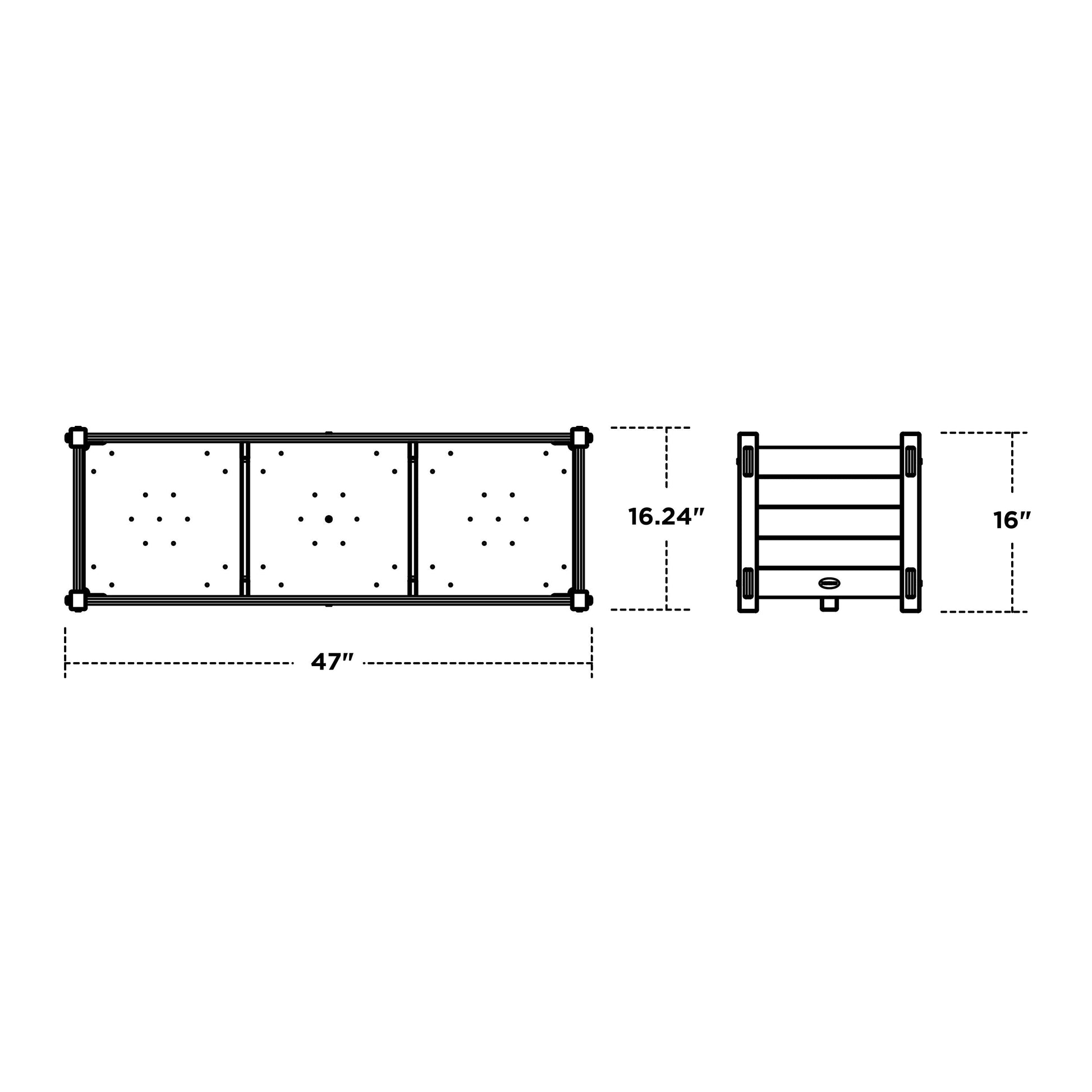 POLYWOOD Nautical Rectangle Triple Planter Box