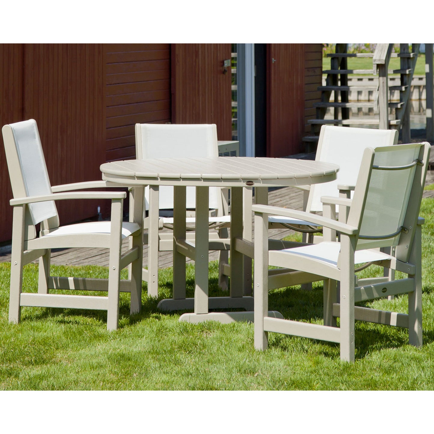 POLYWOOD 48" Round Farmhouse Dining Table