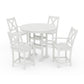 POLYWOOD Braxton 5-Piece Nautical Trestle Arm Chair Counter Set — Vintage White