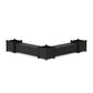 POLYWOOD 60" Nautical L- Shaped Planter Storage Bench Corner Set- Large — Black