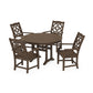 POLYWOOD Chinoiserie 5-Piece Round Dining Set with Trestle Legs — Kona