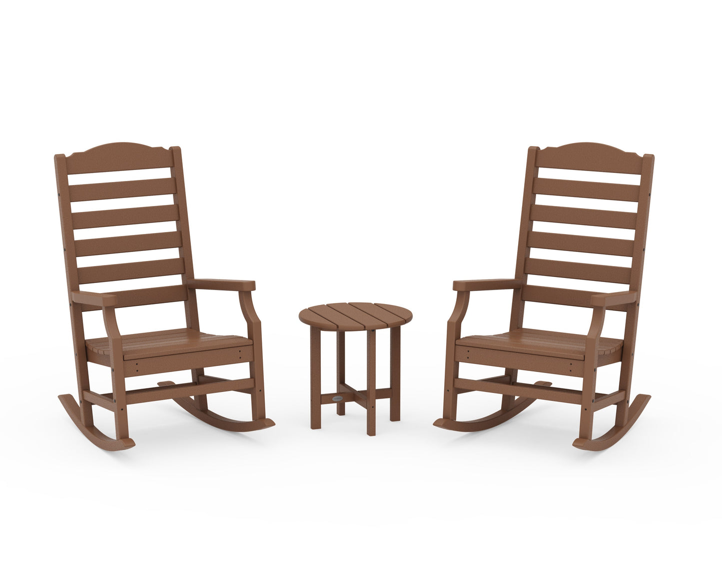 POLYWOOD Savannah 3-Piece Rocking Chair Set — Teak