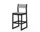 POLYWOOD EDGE Sling Bar Side Chair — Black / Metallic Sling