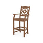 POLYWOOD Chinoiserie Bar Arm Chair — Teak