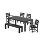 POLYWOOD Lakeside 6-Piece Parsons Dining Set with Bench — Black