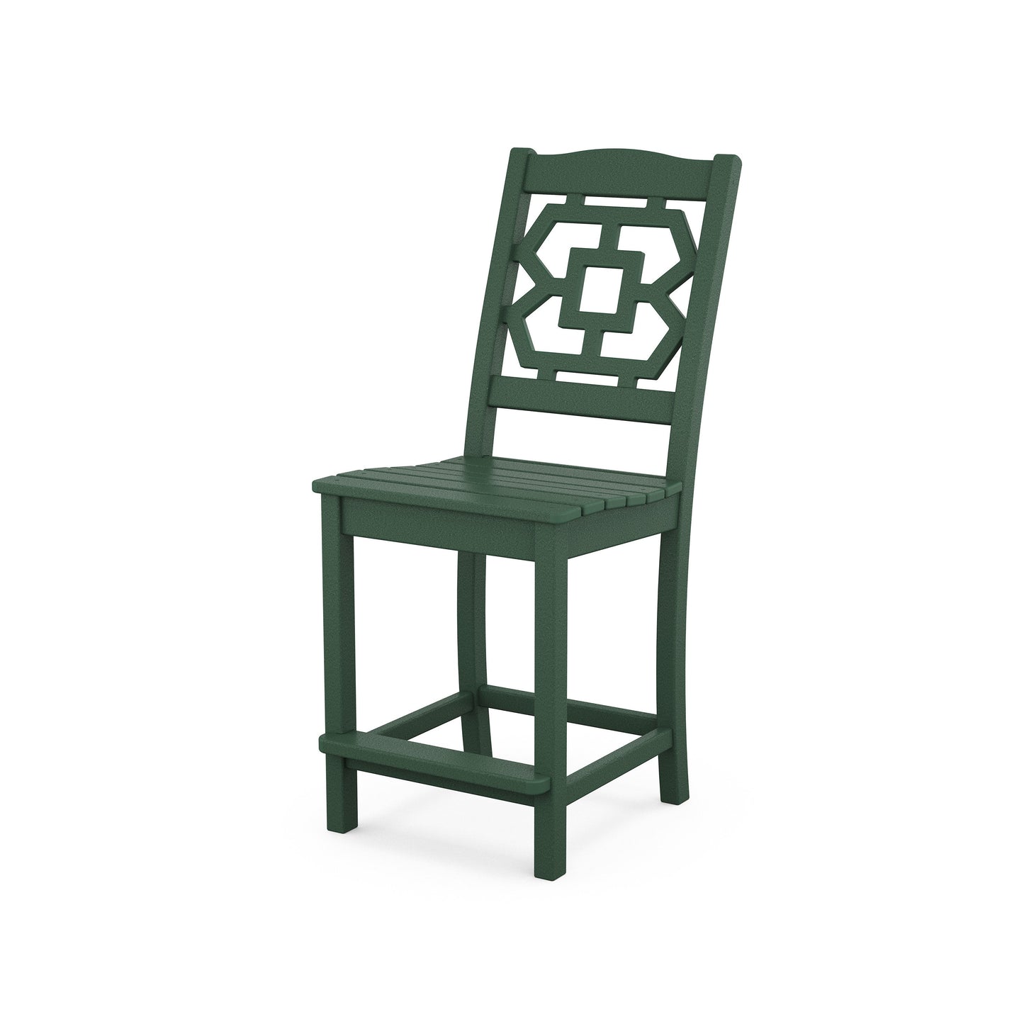 POLYWOOD Chinoiserie Counter Side Chair — Green