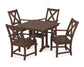 POLYWOOD Braxton 5-Piece Farmhouse Dining Set With Trestle Legs — Mahogany