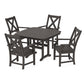 POLYWOOD Braxton 5-Piece Dining Set with Trestle Legs — Vintage Coffee