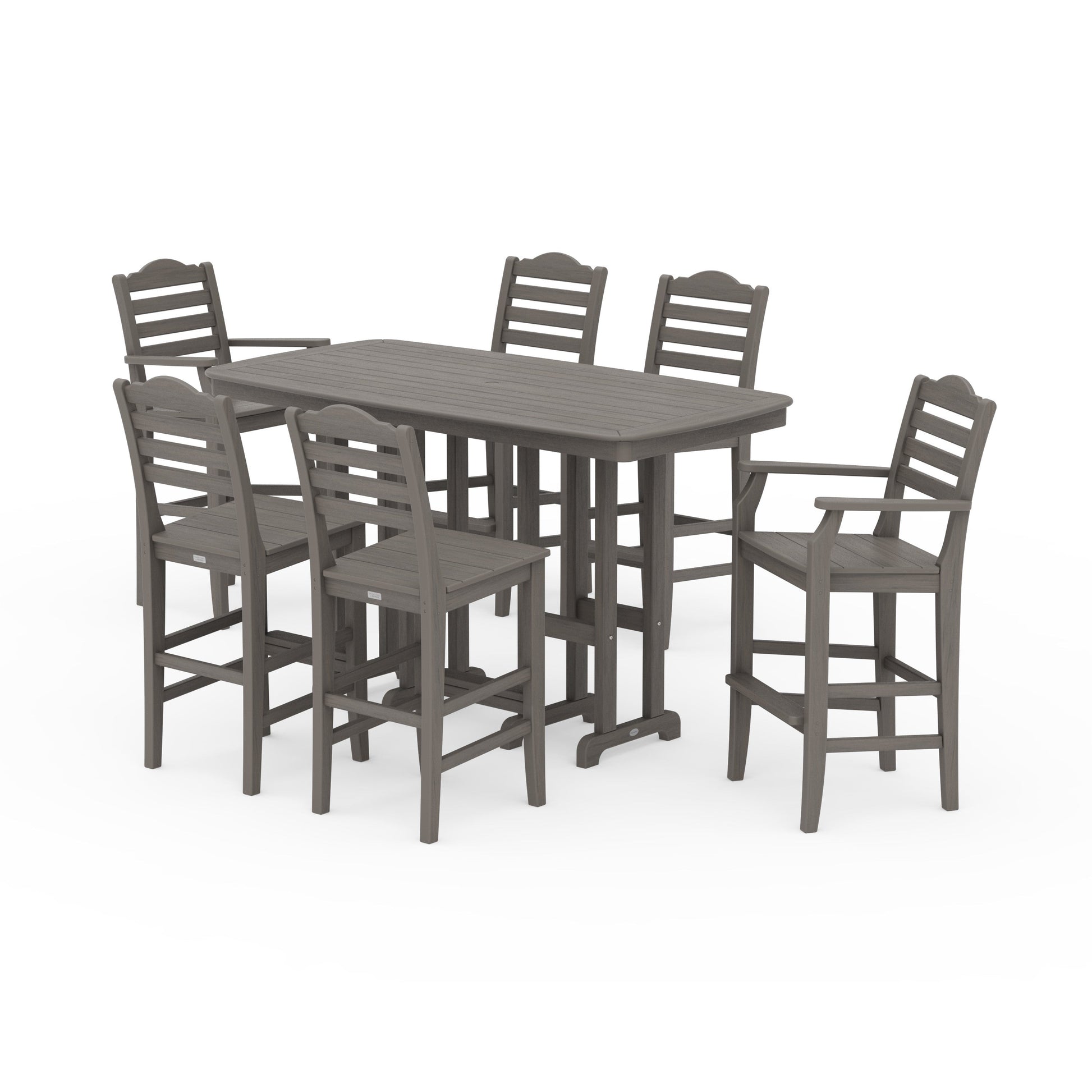 POLYWOOD Savannah 7-Piece Bar Set — Driftwood