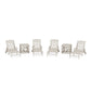 POLYWOOD Chinoiserie 6-Piece Chaise Set with Umbrella Stand Accent Table — Sand