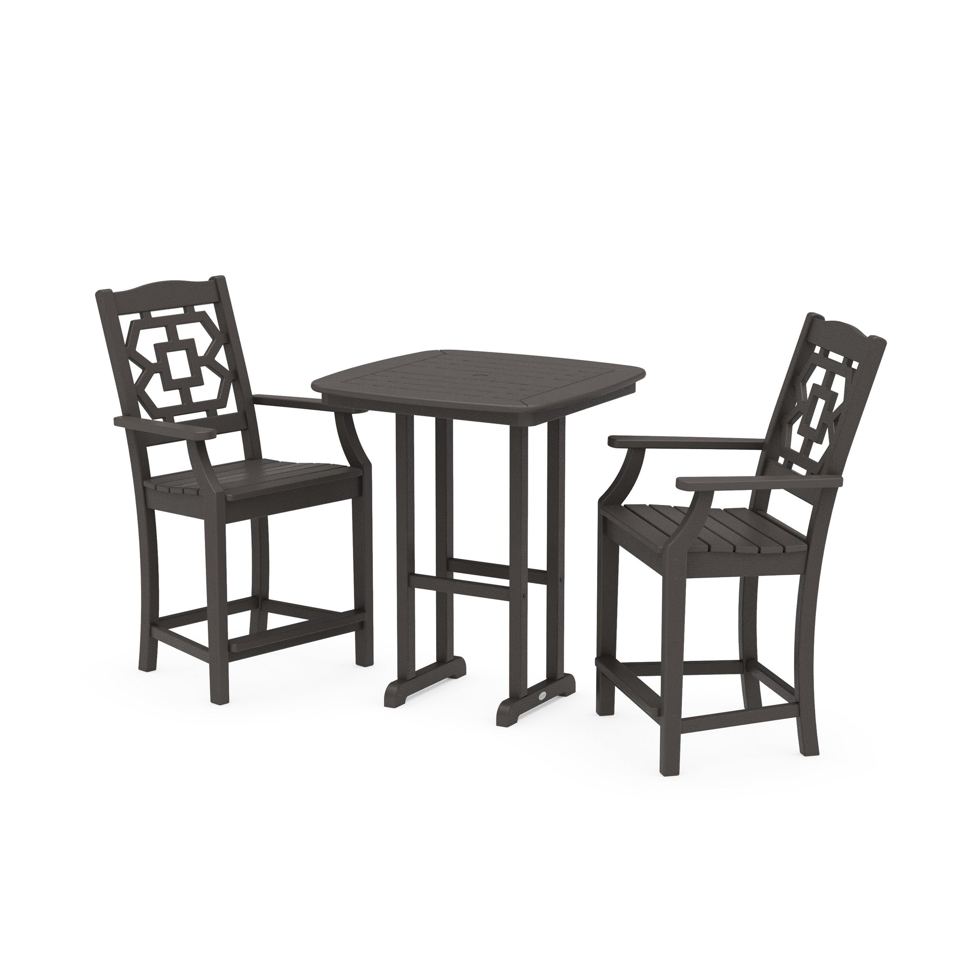 POLYWOOD Chinoiserie 3-Piece Counter Set — Vintage Coffee