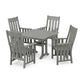 POLYWOOD Acadia 5-Piece Farmhouse Dining Set with Trestle Legs — Slate Grey