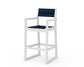 POLYWOOD EDGE Sling Bar Arm Chair — Vintage White / Navy Blue Sling