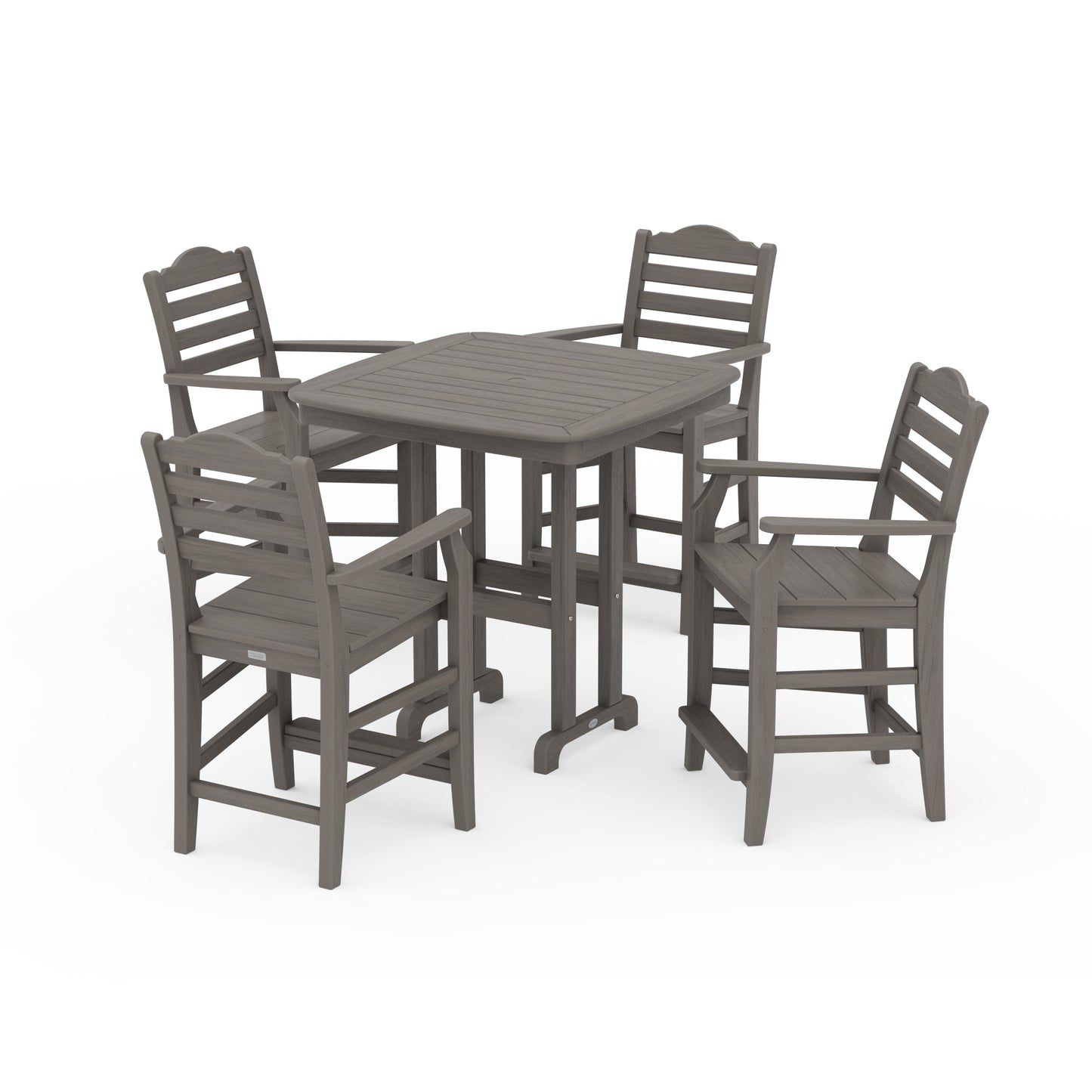 POLYWOOD Savannah 5-Piece Counter Set — Driftwood