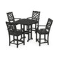 POLYWOOD Chinoiserie 5-Piece Counter Set — Black