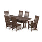 POLYWOOD Acadia 7-Piece Farmhouse Dining Set with Trestle Legs — Mahogany