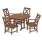 POLYWOOD Braxton 5-Piece Dining Set with Trestle Legs — Teak