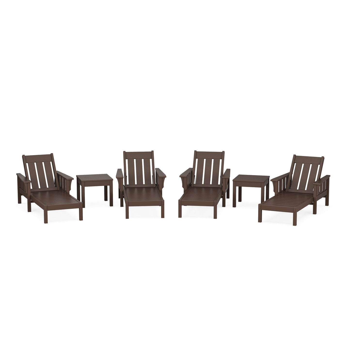 POLYWOOD Acadia 6-Piece Chaise Set — Mahogany