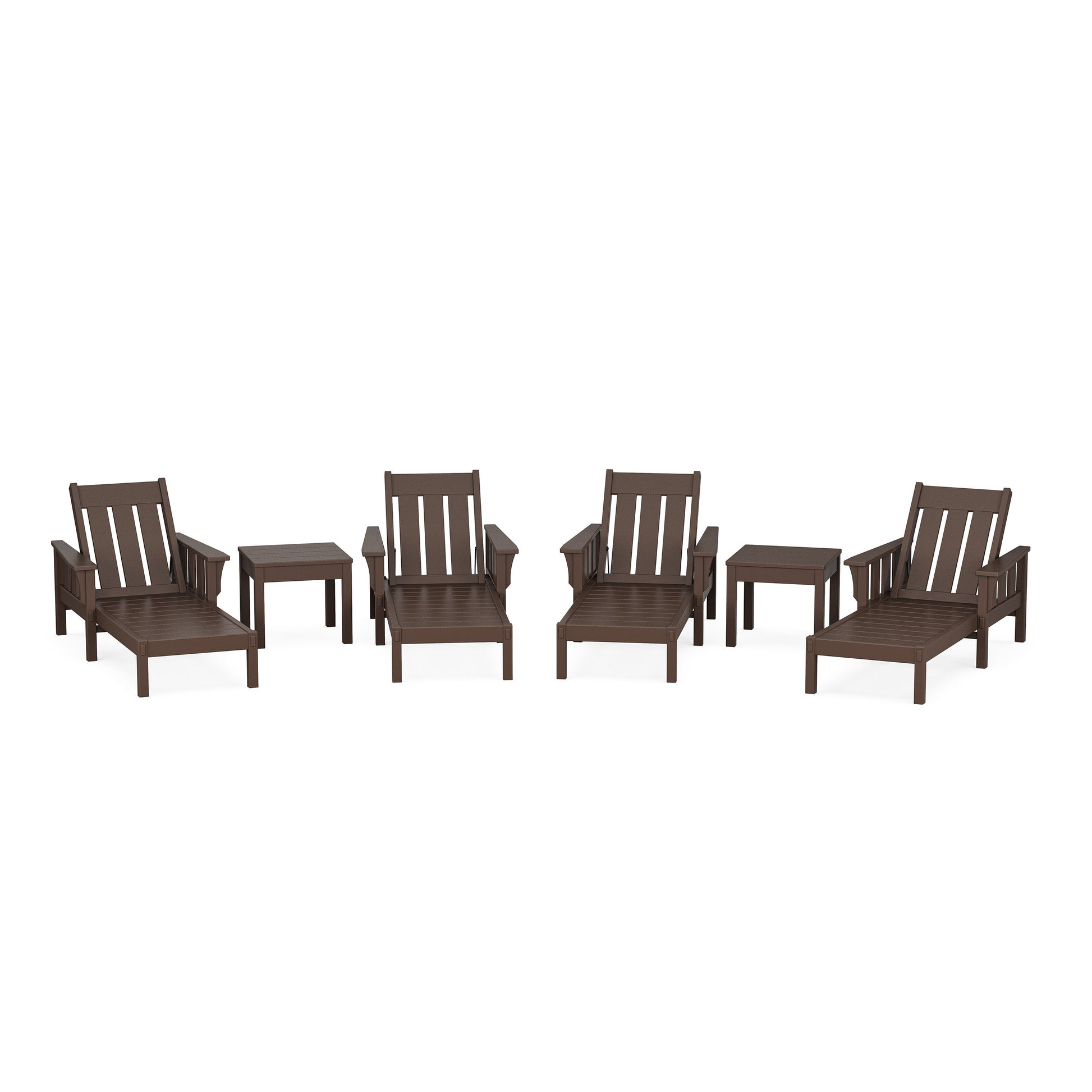 POLYWOOD Acadia 6-Piece Chaise Set — Mahogany