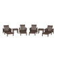 POLYWOOD Acadia 6-Piece Chaise Set — Mahogany