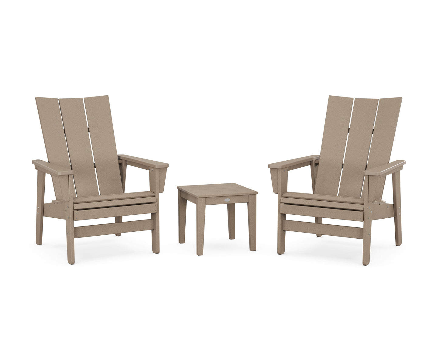 POLYWOOD 3-Piece Modern Grand Upright Adirondack Set — Vintage Sahara