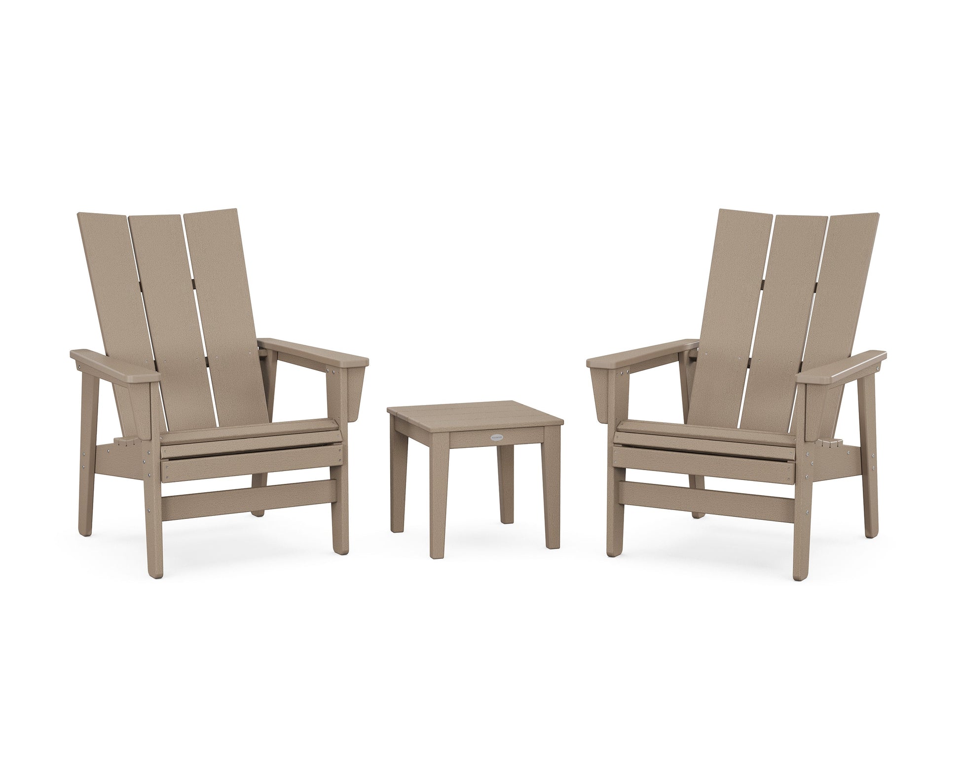 POLYWOOD 3-Piece Modern Grand Upright Adirondack Set — Vintage Sahara