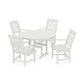 POLYWOOD Chinoiserie 5-Piece Round Farmhouse Dining Set — Vintage White