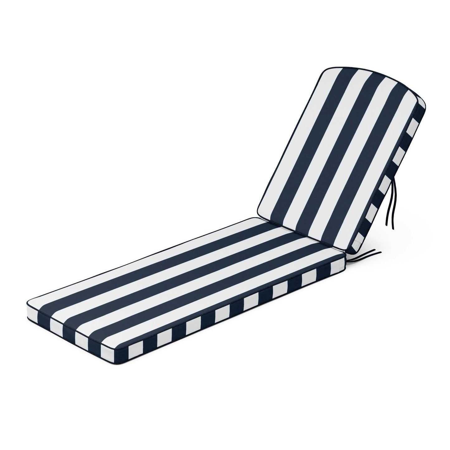 POLYWOOD Chinoiserie Chaise Cushion — Cabana Stripe Marine Indigo