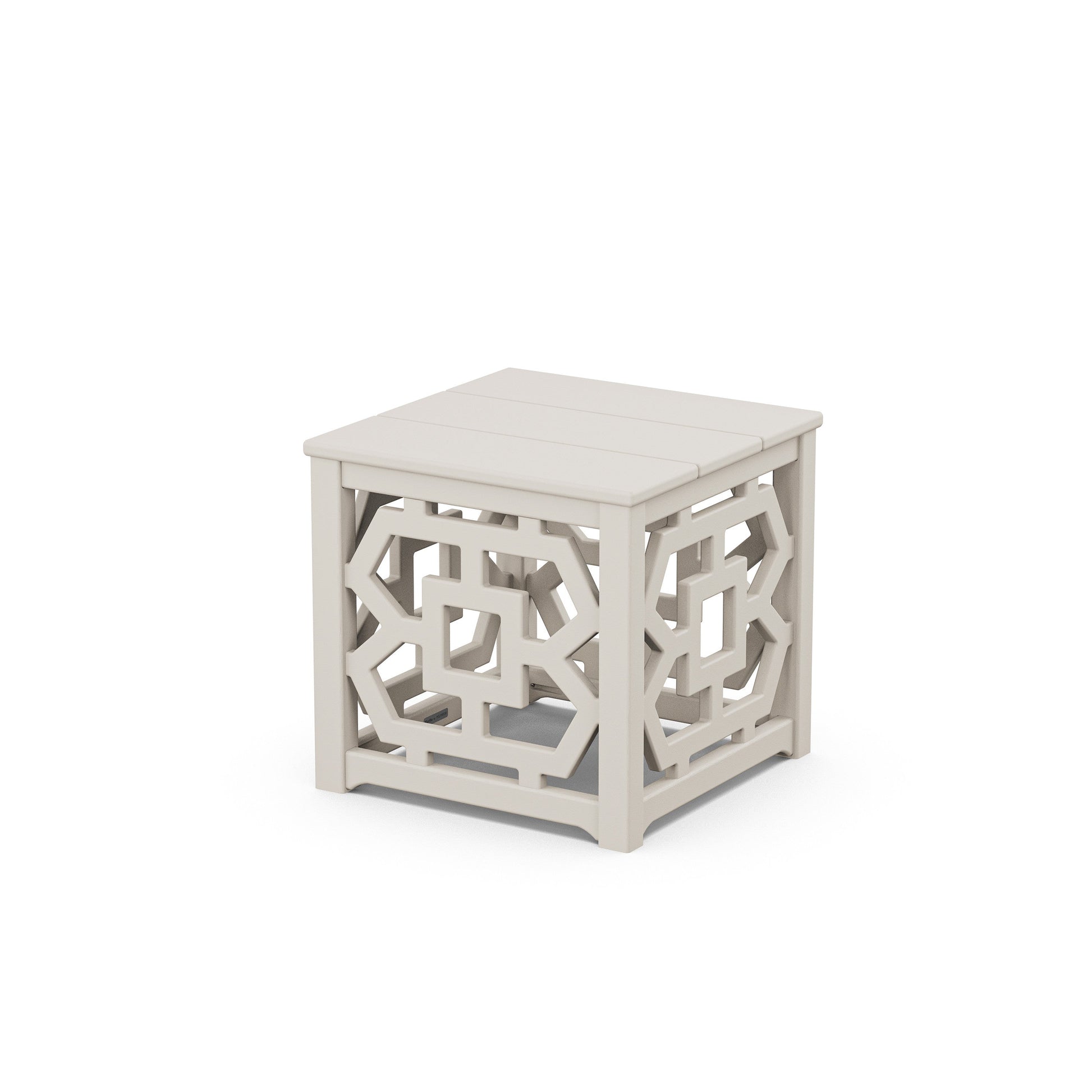 POLYWOOD Chinoiserie Accent Table — Sand