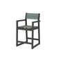 POLYWOOD EDGE Sling Counter Arm Chair — Vintage Coffee / Dupioni Sea Mist Sling