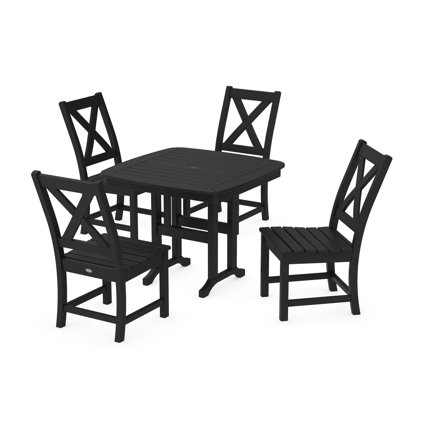 POLYWOOD Braxton Side Chair 5-Piece Dining Set — Black