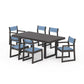 POLYWOOD EDGE Sling 7-Piece Dining Set — Vintage Coffee / Poolside Sling