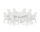 POLYWOOD Vineyard Curveback Adirondack 9-Piece Square Farmhouse Dining Set with Trestle Legs — White