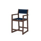 POLYWOOD EDGE Sling Counter Arm Chair — Mahogany / Navy Blue Sling